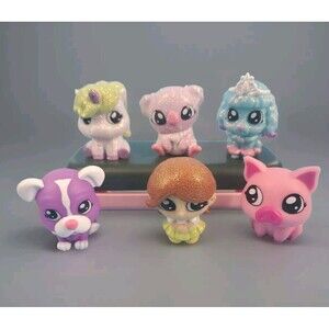 Tic Tac Oxox Figures Glitter Blip  Toys Set Of 6 Pets Koala Girl Pig Dog